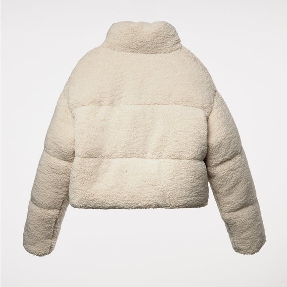 Zara Ecru Padded Fleece Jacket - Picture 15 of 17